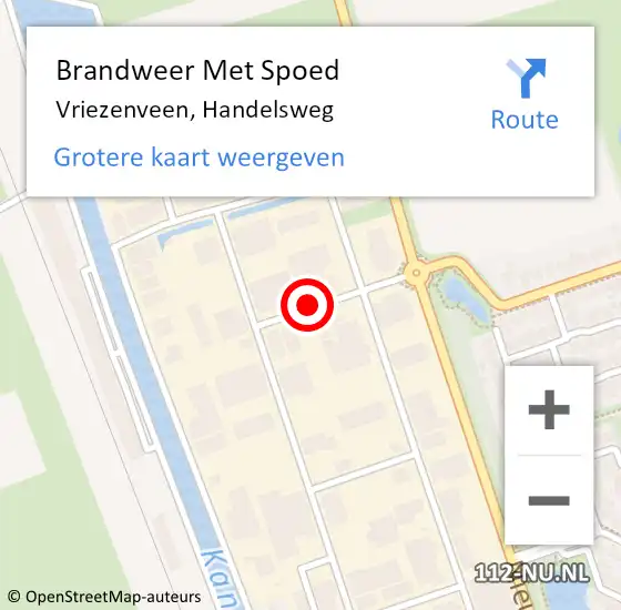 Locatie op kaart van de 112 melding: Brandweer Met Spoed Naar Vriezenveen, Handelsweg op 19 april 2014 23:04