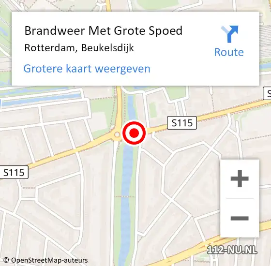 Locatie op kaart van de 112 melding: Brandweer Met Grote Spoed Naar Rotterdam, Beukelsdijk op 16 november 2019 08:18