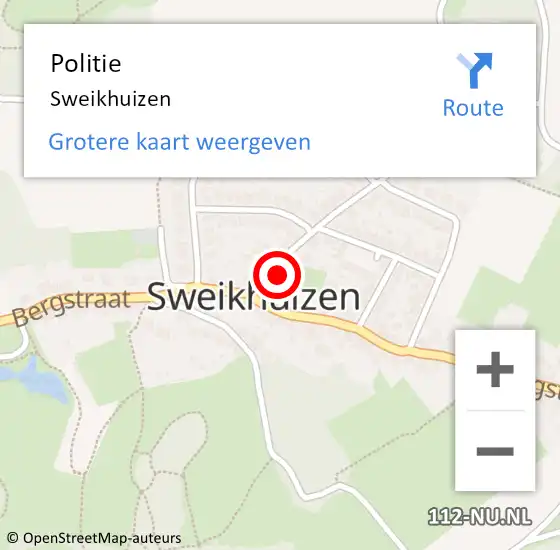 Locatie op kaart van de 112 melding: Politie Sweikhuizen op 16 november 2019 09:07