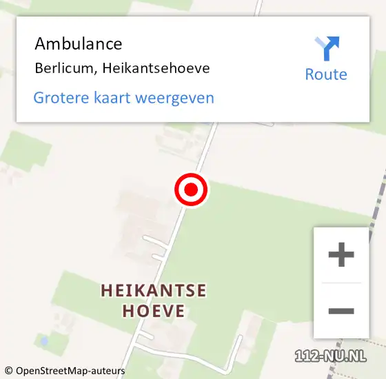 Locatie op kaart van de 112 melding: Ambulance Berlicum, Heikantsehoeve op 16 november 2019 09:31