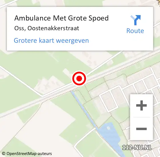 Locatie op kaart van de 112 melding: Ambulance Met Grote Spoed Naar Oss, Oostenakkerstraat op 16 november 2019 13:26
