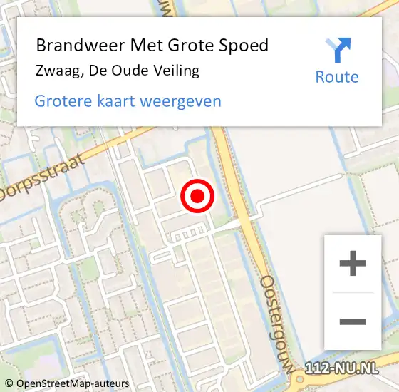 Locatie op kaart van de 112 melding: Brandweer Met Grote Spoed Naar Zwaag, De Oude Veiling op 16 november 2019 14:43