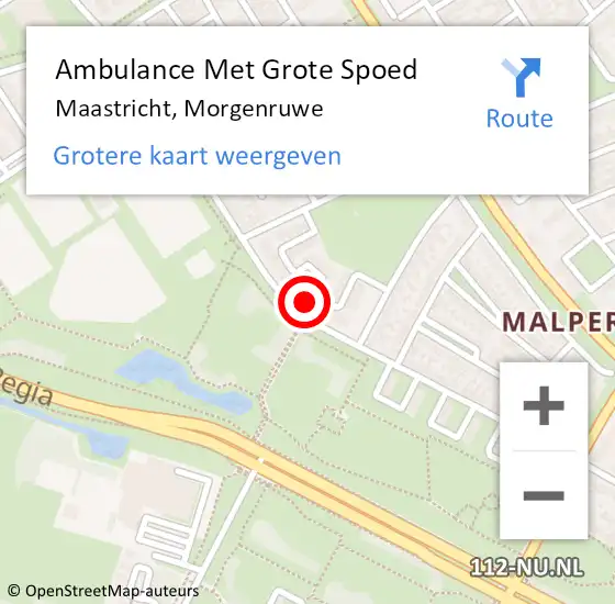 Locatie op kaart van de 112 melding: Ambulance Met Grote Spoed Naar Maastricht, Morgenruwe op 19 april 2014 23:52