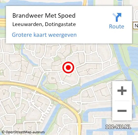 Locatie op kaart van de 112 melding: Brandweer Met Spoed Naar Leeuwarden, Dotingastate op 16 november 2019 16:28