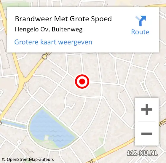 Locatie op kaart van de 112 melding: Brandweer Met Grote Spoed Naar Hengelo Ov, Buitenweg op 16 november 2019 18:02