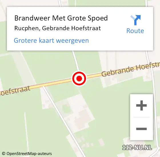 Locatie op kaart van de 112 melding: Brandweer Met Grote Spoed Naar Rucphen, Gebrande Hoefstraat op 16 november 2019 18:29