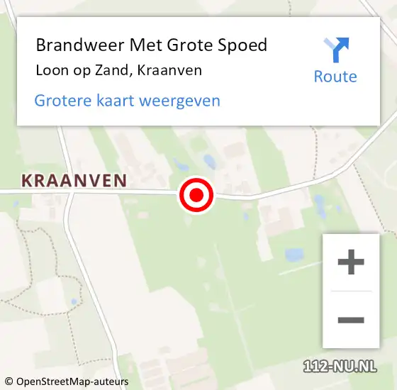 Locatie op kaart van de 112 melding: Brandweer Met Grote Spoed Naar Loon op Zand, Kraanven op 16 november 2019 20:16