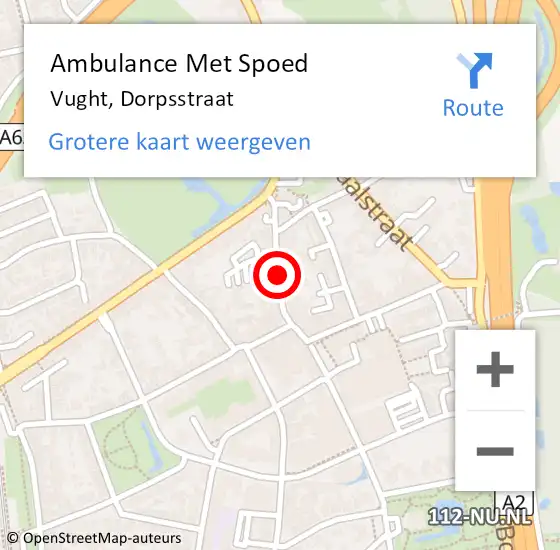 Locatie op kaart van de 112 melding: Ambulance Met Spoed Naar Vught, Dorpsstraat op 16 november 2019 21:15