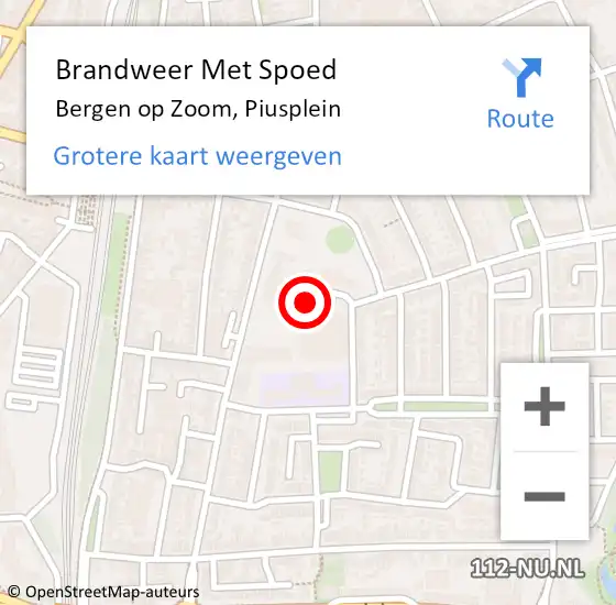 Locatie op kaart van de 112 melding: Brandweer Met Spoed Naar Bergen op Zoom, Piusplein op 17 november 2019 01:34