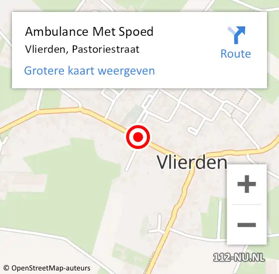 Locatie op kaart van de 112 melding: Ambulance Met Spoed Naar Vlierden, Pastoriestraat op 17 november 2019 01:52