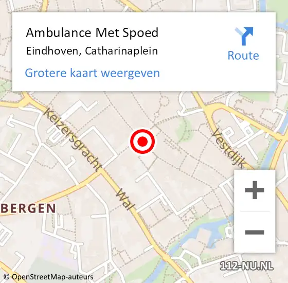 Locatie op kaart van de 112 melding: Ambulance Met Spoed Naar Eindhoven, Catharinaplein op 17 november 2019 04:49