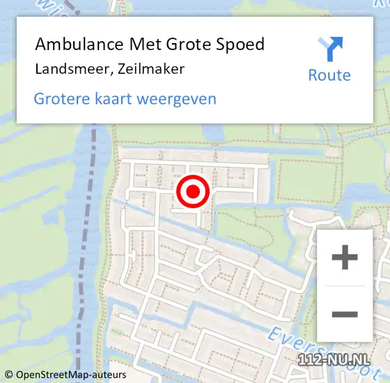 Locatie op kaart van de 112 melding: Ambulance Met Grote Spoed Naar Landsmeer, Zeilmaker op 17 november 2019 04:55