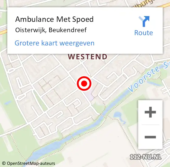 Locatie op kaart van de 112 melding: Ambulance Met Spoed Naar Oisterwijk, Beukendreef op 17 november 2019 07:14