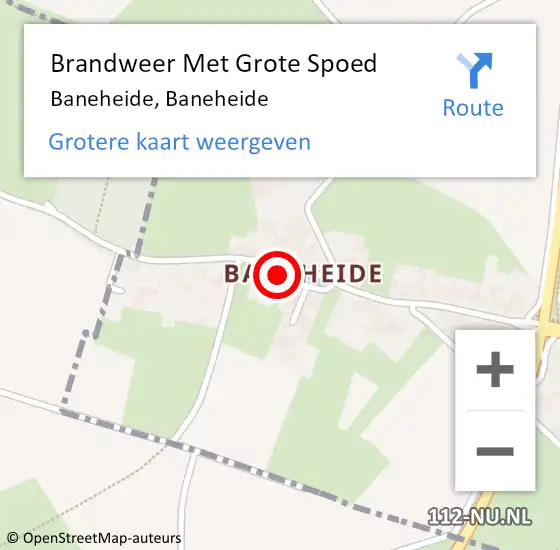 Locatie op kaart van de 112 melding: Brandweer Met Grote Spoed Naar Baneheide, Baneheide op 17 november 2019 08:45