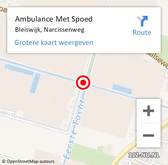 Locatie op kaart van de 112 melding: Ambulance Met Spoed Naar Bleiswijk, Narcissenweg op 17 november 2019 08:46