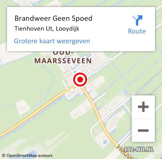 Locatie op kaart van de 112 melding: Brandweer Geen Spoed Naar Tienhoven Ut, Looydijk op 17 november 2019 10:30