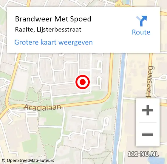 Locatie op kaart van de 112 melding: Brandweer Met Spoed Naar Raalte, Lijsterbesstraat op 17 november 2019 13:04