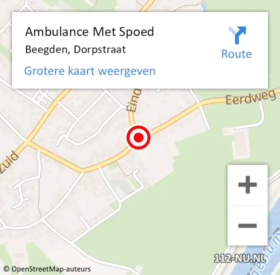 Locatie op kaart van de 112 melding: Ambulance Met Spoed Naar Beegden, Dorpstraat op 17 november 2019 15:25