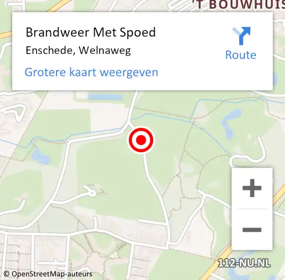 Locatie op kaart van de 112 melding: Brandweer Met Spoed Naar Enschede, Welnaweg op 17 november 2019 16:12