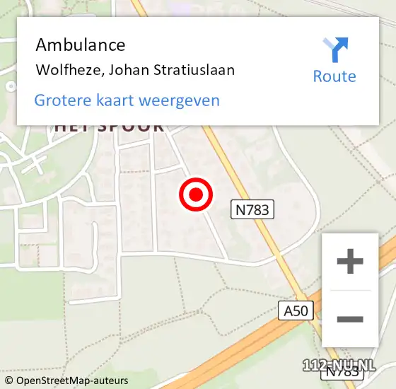 Locatie op kaart van de 112 melding: Ambulance Wolfheze, Johan Stratiuslaan op 17 november 2019 17:12