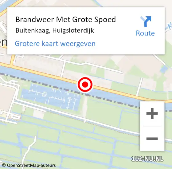 Locatie op kaart van de 112 melding: Brandweer Met Grote Spoed Naar Buitenkaag, Huigsloterdijk op 17 november 2019 18:00