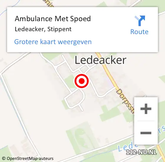 Locatie op kaart van de 112 melding: Ambulance Met Spoed Naar Ledeacker, Stippent op 20 april 2014 03:11