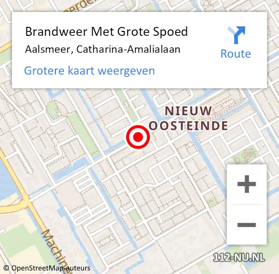 Locatie op kaart van de 112 melding: Brandweer Met Grote Spoed Naar Aalsmeer, Catharina-Amalialaan op 17 november 2019 18:13