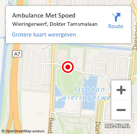 Locatie op kaart van de 112 melding: Ambulance Met Spoed Naar Wieringerwerf, Dokter Tamsmalaan op 17 november 2019 18:18
