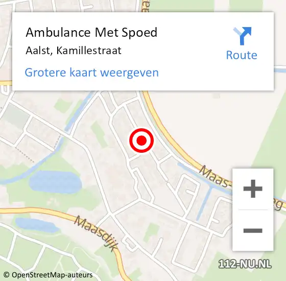 Locatie op kaart van de 112 melding: Ambulance Met Spoed Naar Aalst, Kamillestraat op 17 november 2019 20:01