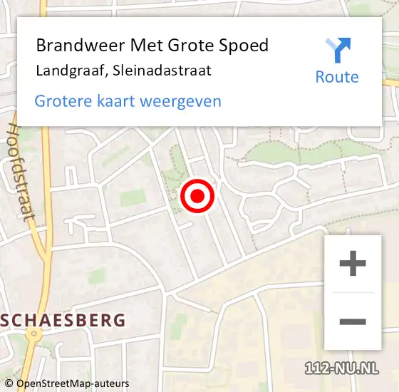 Locatie op kaart van de 112 melding: Brandweer Met Grote Spoed Naar Landgraaf, Sleinadastraat op 17 november 2019 20:03