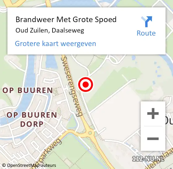 Locatie op kaart van de 112 melding: Brandweer Met Grote Spoed Naar Oud Zuilen, Daalseweg op 17 november 2019 20:49