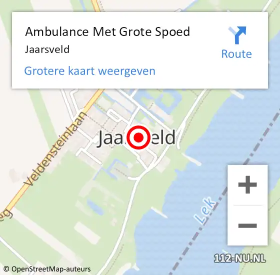 Locatie op kaart van de 112 melding: Ambulance Met Grote Spoed Naar Jaarsveld op 17 november 2019 21:01