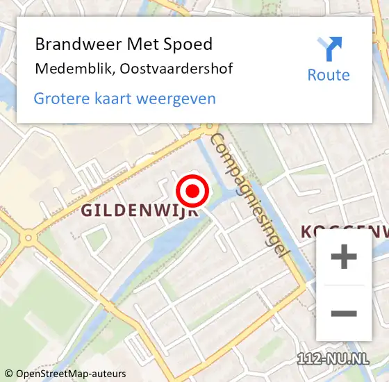 Locatie op kaart van de 112 melding: Brandweer Met Spoed Naar Medemblik, Oostvaardershof op 17 november 2019 22:19