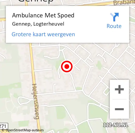 Locatie op kaart van de 112 melding: Ambulance Met Spoed Naar Gennep, Logterheuvel op 17 november 2019 23:06