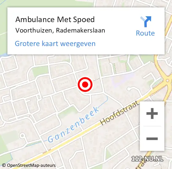 Locatie op kaart van de 112 melding: Ambulance Met Spoed Naar Voorthuizen, Rademakerslaan op 18 november 2019 01:23