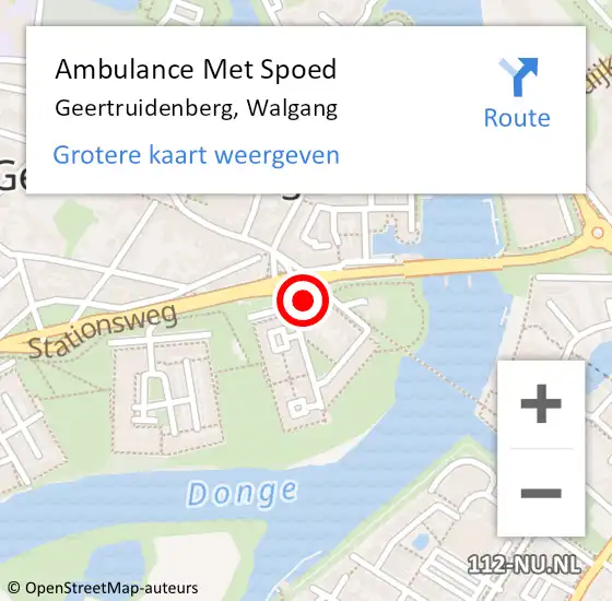 Locatie op kaart van de 112 melding: Ambulance Met Spoed Naar Geertruidenberg, Walgang op 18 november 2019 08:40