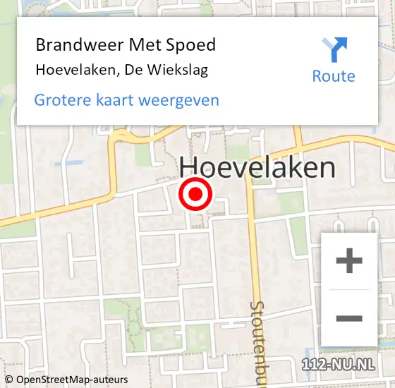 Locatie op kaart van de 112 melding: Brandweer Met Spoed Naar Hoevelaken, De Wiekslag op 18 november 2019 10:06