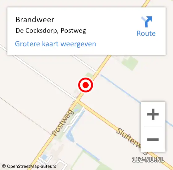 Locatie op kaart van de 112 melding: Brandweer De Cocksdorp, Postweg op 18 november 2019 11:53
