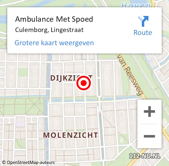 Locatie op kaart van de 112 melding: Ambulance Met Spoed Naar Culemborg, Lingestraat op 18 november 2019 14:01