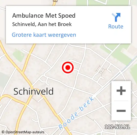 Locatie op kaart van de 112 melding: Ambulance Met Spoed Naar Schinveld, Aan het Broek op 29 september 2013 12:19