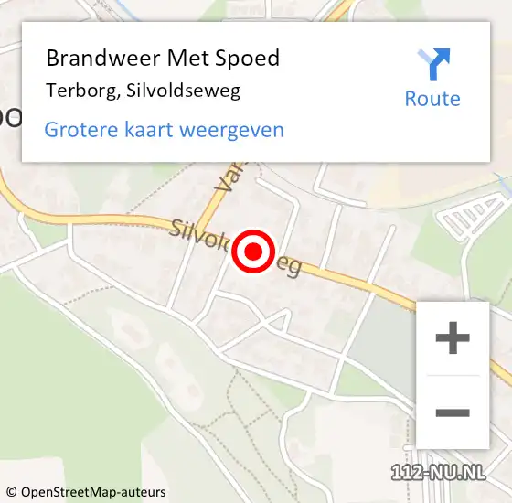 Locatie op kaart van de 112 melding: Brandweer Met Spoed Naar Terborg, Silvoldseweg op 18 november 2019 16:16