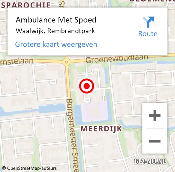 Locatie op kaart van de 112 melding: Ambulance Met Spoed Naar Waalwijk, Rembrandtpark op 18 november 2019 16:19