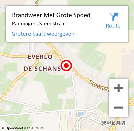 Locatie op kaart van de 112 melding: Brandweer Met Grote Spoed Naar Panningen, Steenstraat op 18 november 2019 21:47