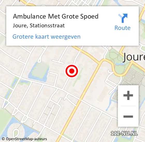 Locatie op kaart van de 112 melding: Ambulance Met Grote Spoed Naar Joure, Stationsstraat op 18 november 2019 23:33