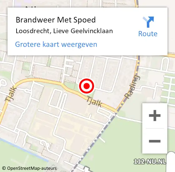 Locatie op kaart van de 112 melding: Brandweer Met Spoed Naar Loosdrecht, Lieve Geelvincklaan op 19 november 2019 02:30