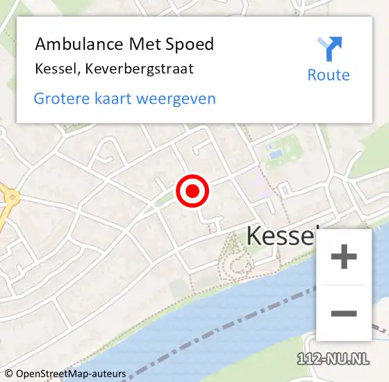 Locatie op kaart van de 112 melding: Ambulance Met Spoed Naar Kessel, Keverbergstraat op 19 november 2019 07:41