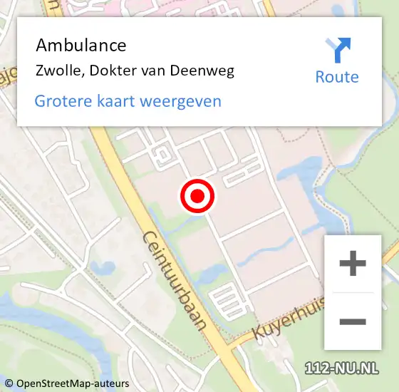 Locatie op kaart van de 112 melding: Ambulance Zwolle, Dokter van Deenweg op 19 november 2019 08:50