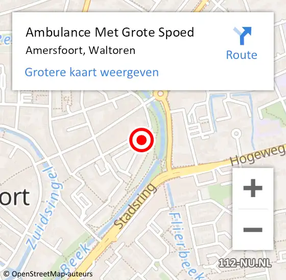Locatie op kaart van de 112 melding: Ambulance Met Grote Spoed Naar Amersfoort, Waltoren op 19 november 2019 09:50