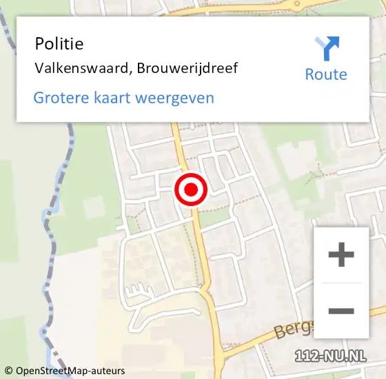 Locatie op kaart van de 112 melding: Politie Valkenswaard, Brouwerijdreef op 19 november 2019 11:40