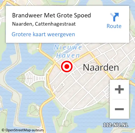 Locatie op kaart van de 112 melding: Brandweer Met Grote Spoed Naar Naarden, Cattenhagestraat op 19 november 2019 12:31